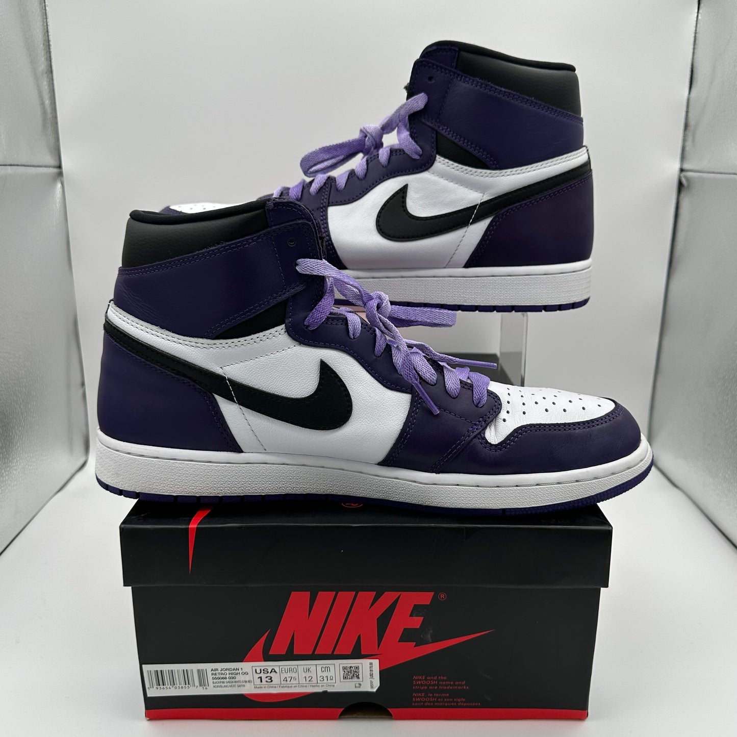 Jordan 1 Retro High Court Purple White *pre-owned* (SIZE 13)