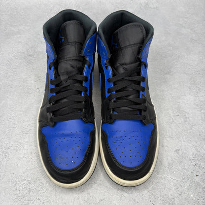 Jordan 1 Mid Hyper Royal Tumbled Leather *pre - owned* SIZE 10.5 - Kicks Collective PA - Jordan - 554724-077 - Men's Shoes - 10.5M/12W - Pre - Owned - No Box