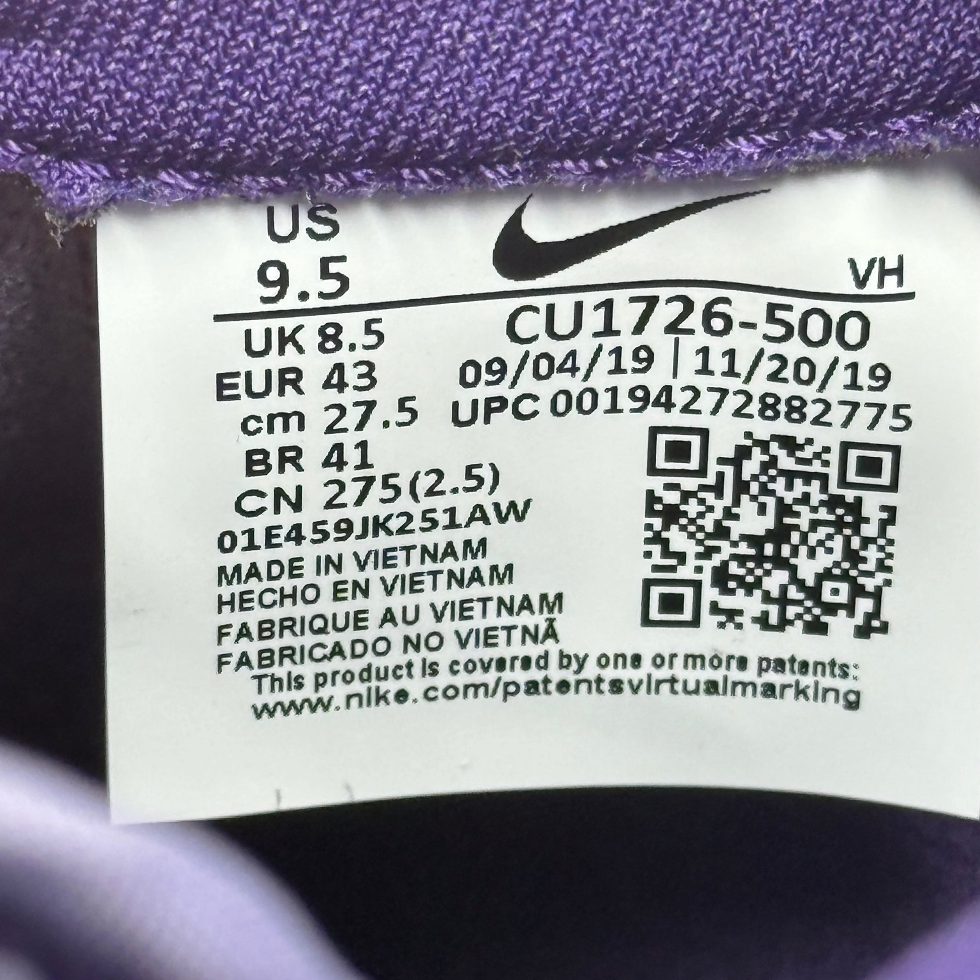 Nike Dunk Low Plum (2020/2024) *pre-owned* SIZE 9.5