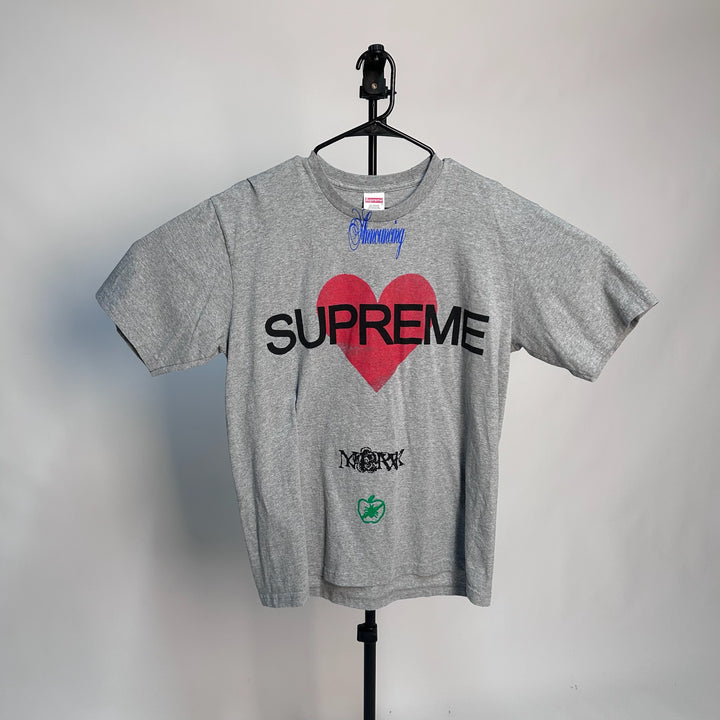 Supreme Announcing Tee Heather Grey *pre-owned* SIZE M