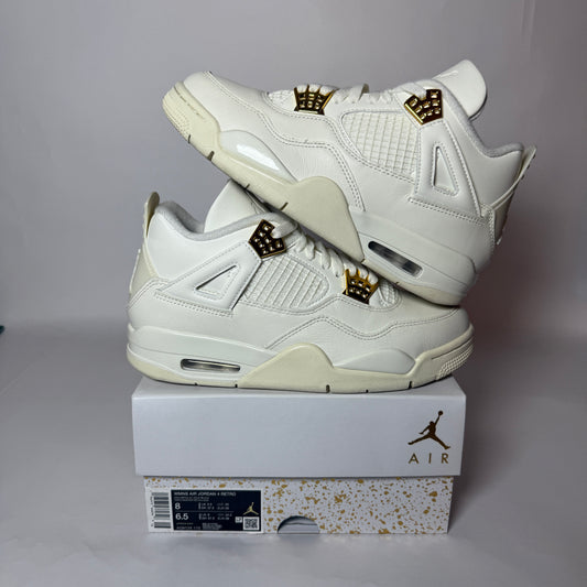 Jordan 4 Retro Metallic Gold (Women's) *Pre-Owned* (SIZE 6.5Y/8W)