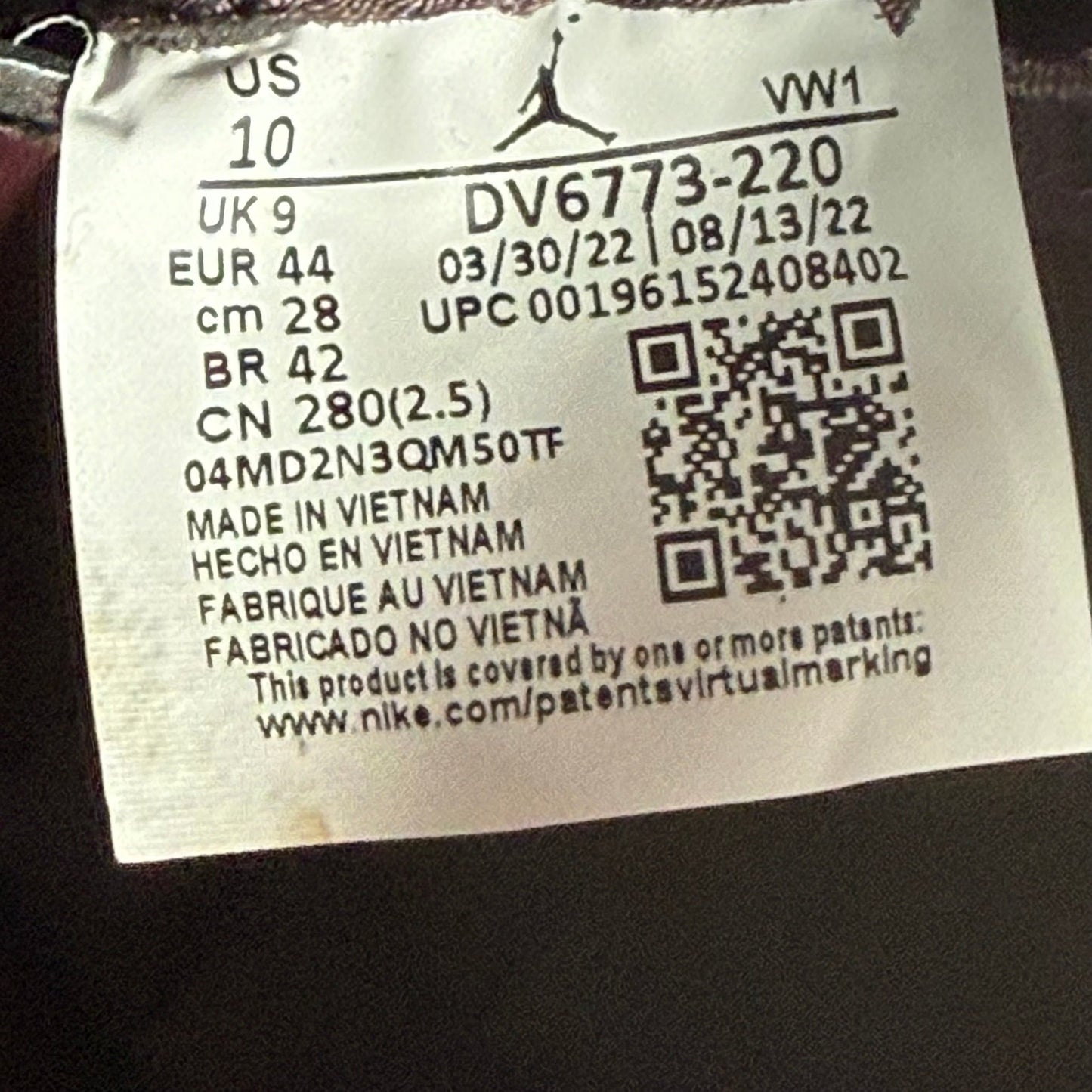 Jordan 4 Retro SP A Ma Maniére Violet Ore *pre - owned* SIZE 10 - Kicks Collective PA - Jordan - DV6773-220 - Men's Shoes - 10M/11.5W - Pre - Owned