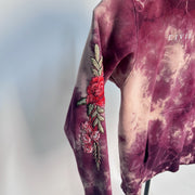 Civil Regime Baroque Marbel Roses Hoodie Burgundy Tie Dye *pre-owned* SIZE S