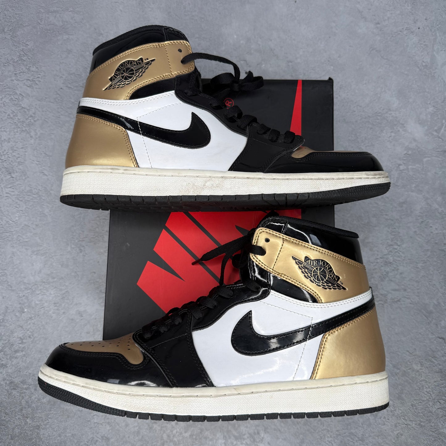 Jordan 1 Retro High NRG Patent Gold Toe *pre-owned* SIZE 12