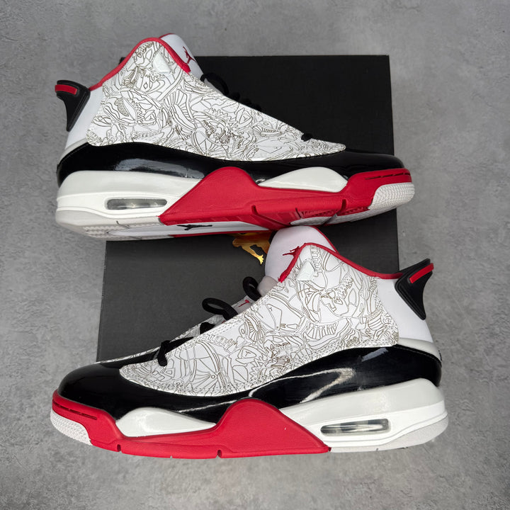 Jordan Dub Zero White Varsity Red (2022) pre-owned size 10.5