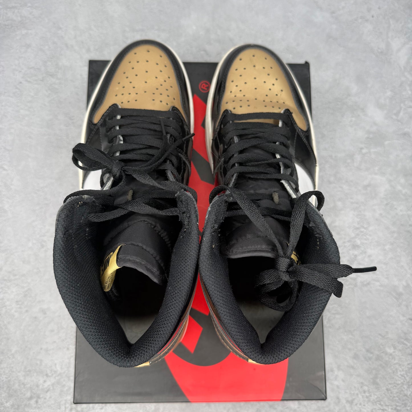 Jordan 1 Retro High NRG Patent Gold Toe *pre-owned* SIZE 12