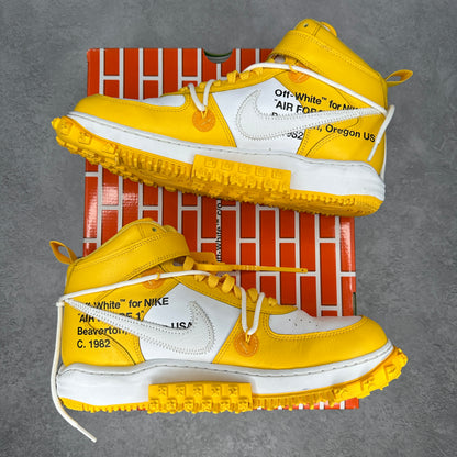Nike Air Force 1 Mid SP Off-White Varsity Maize *pre-owned* SIZE 11