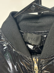 RTA Marko Black Patent Quilted Bomber