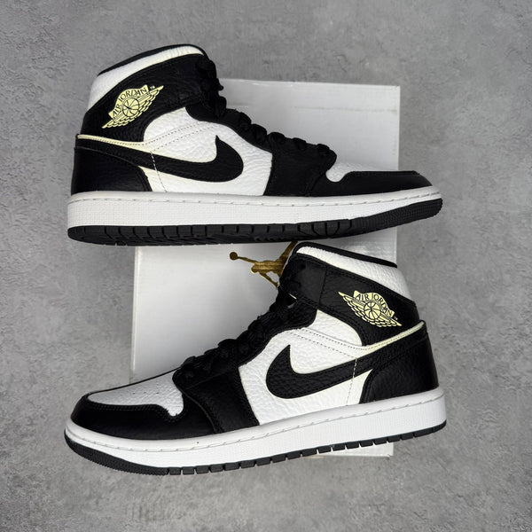 Jordan 1 Mid Split Black White (Women's) - Kicks Collective PA - Jordan - DR0501-101 - Women's Shoes - 6.5M/8W - Brand New - Original Box (Damaged)