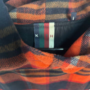 Kith Harrison Plaid Flannel Hooded Pullover Orange Navy pre-owned size Large