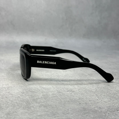 Balenciaga Square Rectangle Sunglasses Black/Black/Grey *pre-owned*