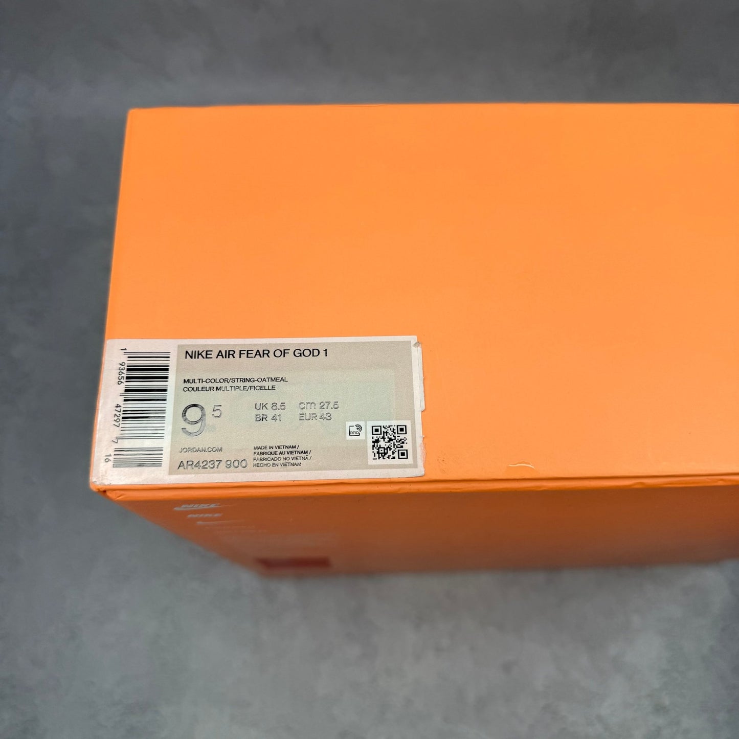 Nike Air Fear of God 1 Oatmeal *pre - owned* SIZE 9.5 - Kicks Collective PA - Nike - AR4237-900 - Men's Shoes - 9.5M/11W - Pre - Owned