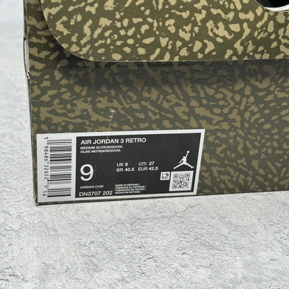 Jordan 3 Retro Family Affair *pre - owned* SIZE 9 - Kicks Collective PA - Jordan - DN3707-202 - Men's Shoes - 9M/10.5W - Pre - Owned