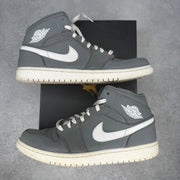 Jordan 1 Mid Cool Grey/White *pre-owned* SIZE 11