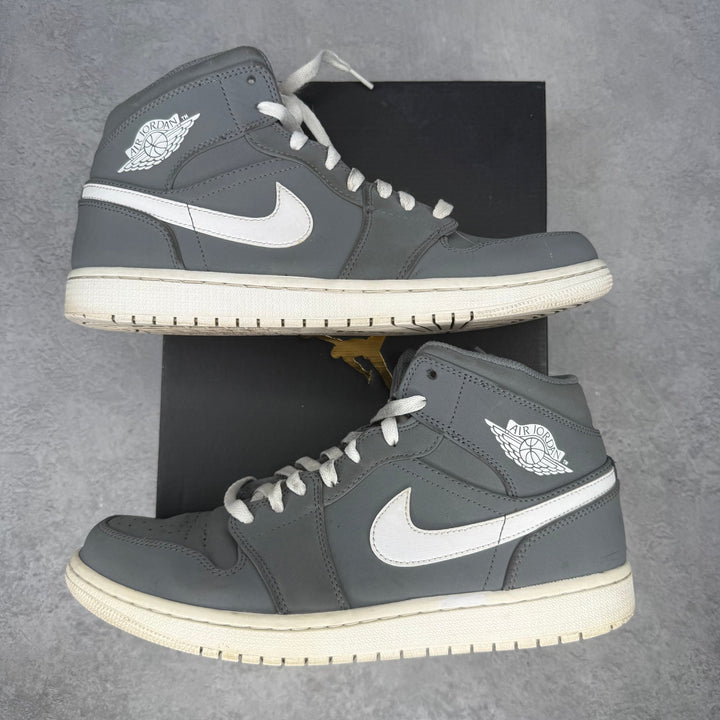 Jordan 1 Mid Cool Grey/White *pre-owned* SIZE 11 - Kicks Collective PA - Jordan - 554724-036 - Men's Shoes - 11M/12.5W - Pre-Owned