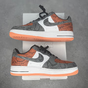 Nike Air Force 1 Nike By You Snakeskin Orange Black