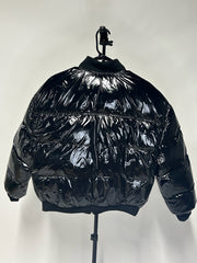 RTA Marko Black Patent Quilted Bomber