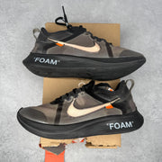 Nike Zoom Fly Off-White Black Silver *pre-owned* SIZE 10