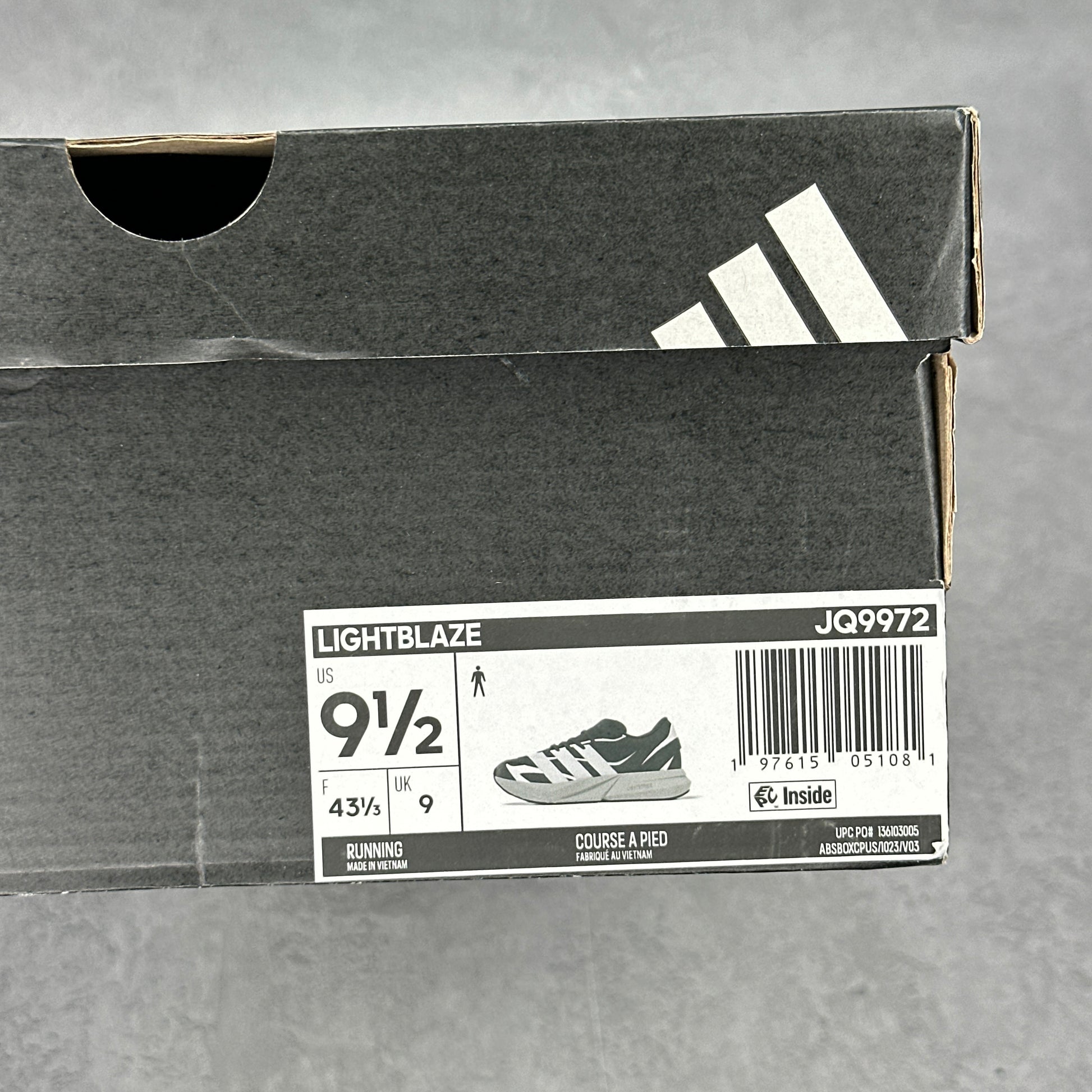 adidas Lightblaze Carbon Grey VNDS *pre-owned* SIZE 9.5