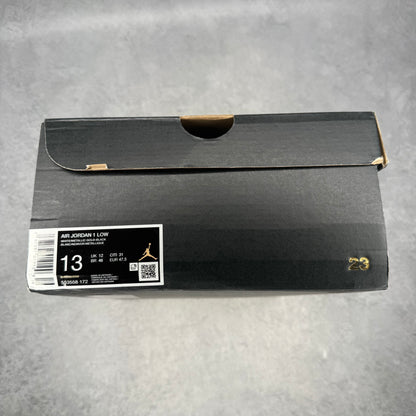 Jordan 1 Low White Black Metallic Gold Swoosh *pre-owned* SIZE 13