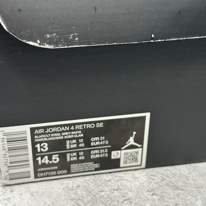 Jordan 4 Retro SE Black Canvas CLEAN *pre-owned* SIZE 13
