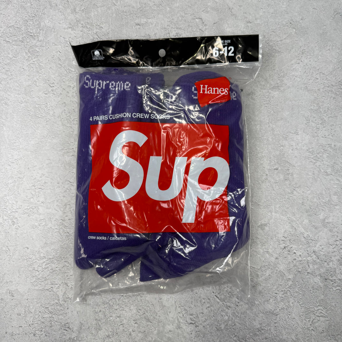 Supreme Hanes Crew Socks (4 Pack) Purple