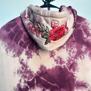 Civil Regime Baroque Marbel Roses Hoodie Burgundy Tie Dye *pre-owned* SIZE S