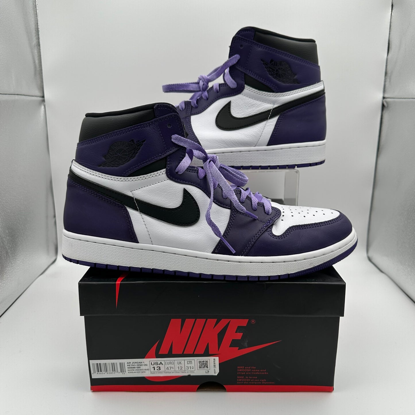 Jordan 1 Retro High Court Purple White *pre-owned* (SIZE 13)