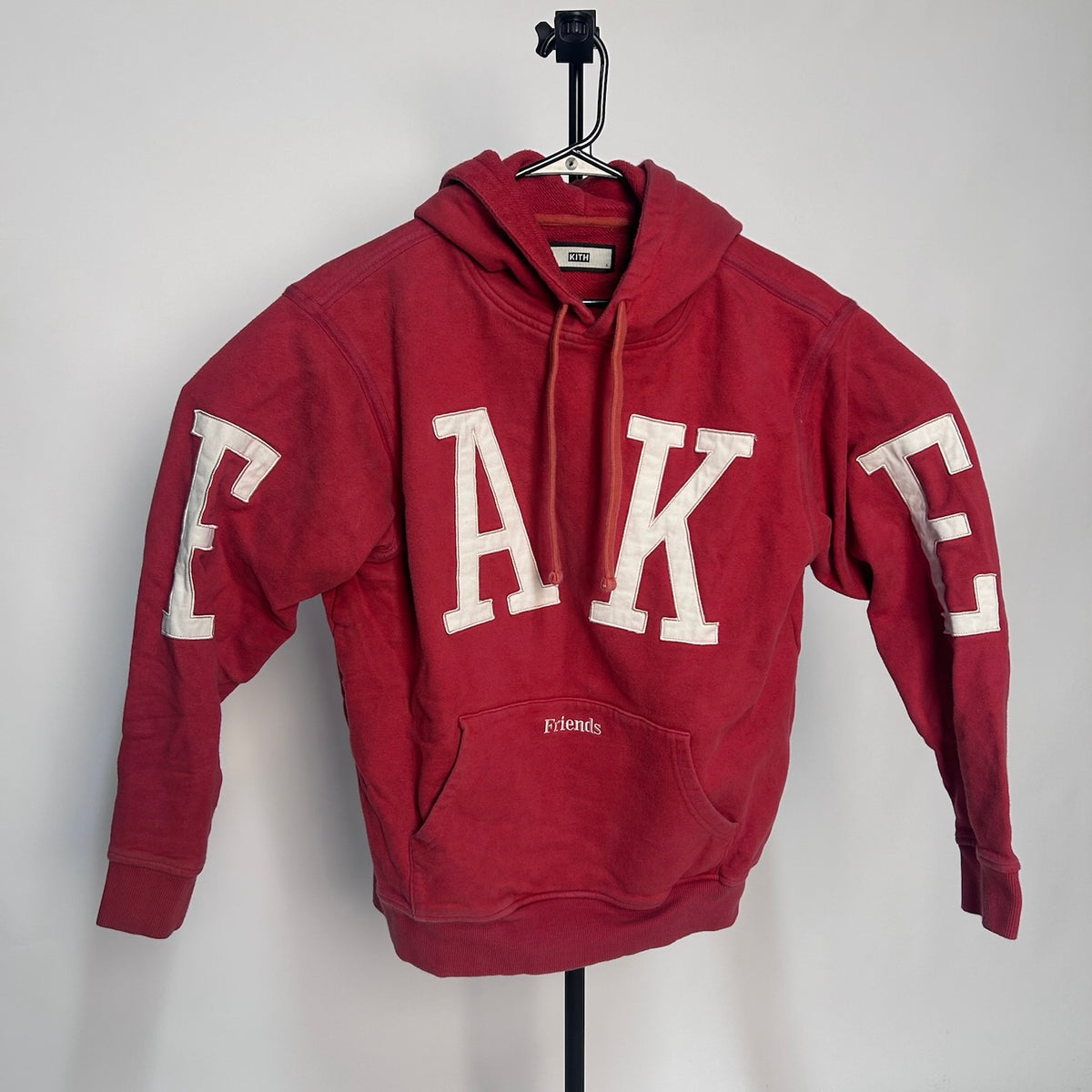 Kith Us Fake Friends Hoodie Red pre-owned size Large
