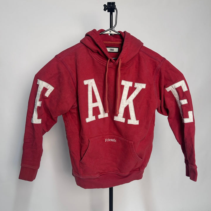 Kith Us Fake Friends Hoodie Red pre-owned size Large