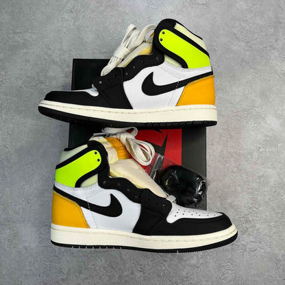 Jordan 1 Retro High White Black Volt University Gold