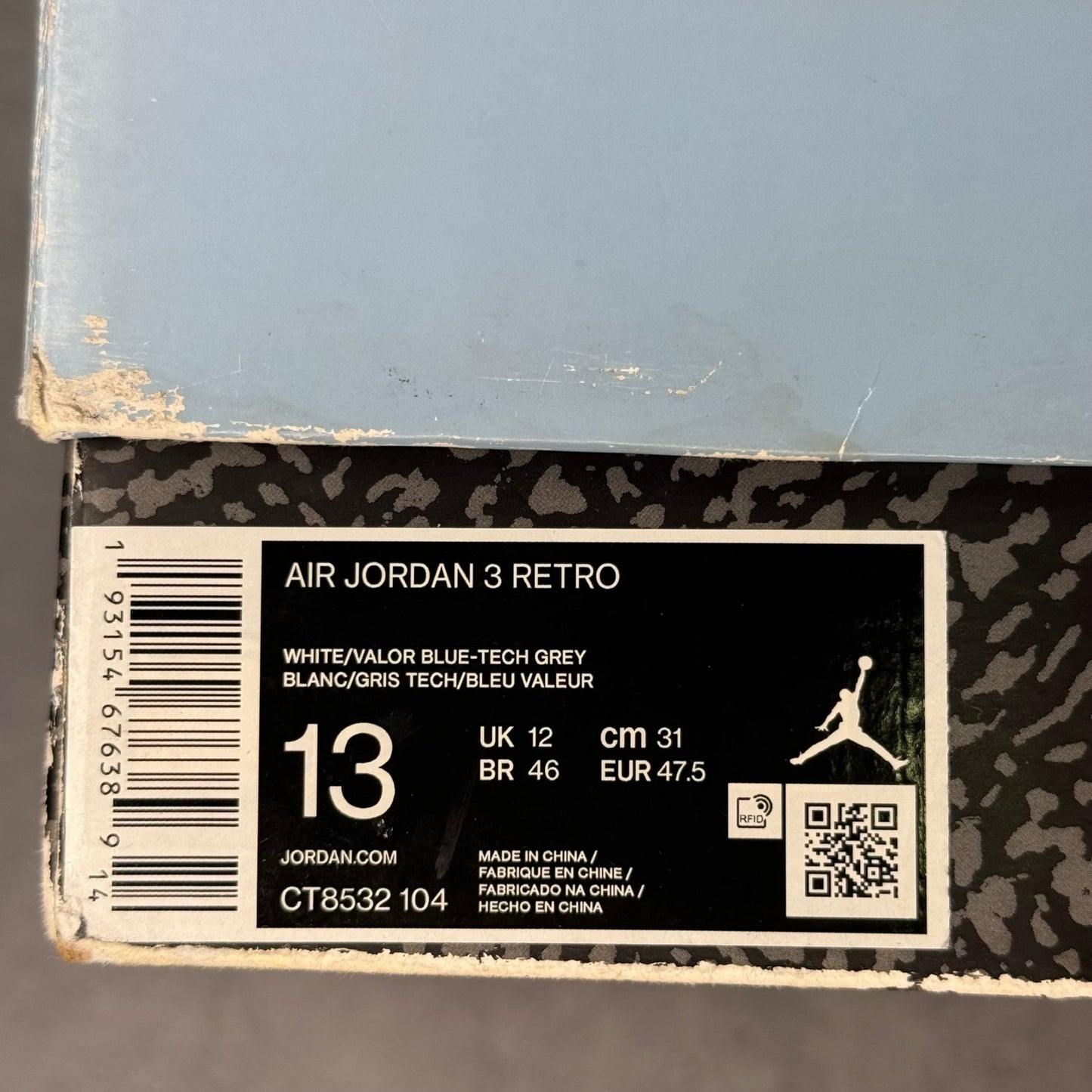 Jordan 3 Retro UNC (2020) *pre - owned* SIZE 13 - Kicks Collective PA - Jordan - CT8532 - 104 - Men's Shoes - 13M/14.5W - Pre - Owned