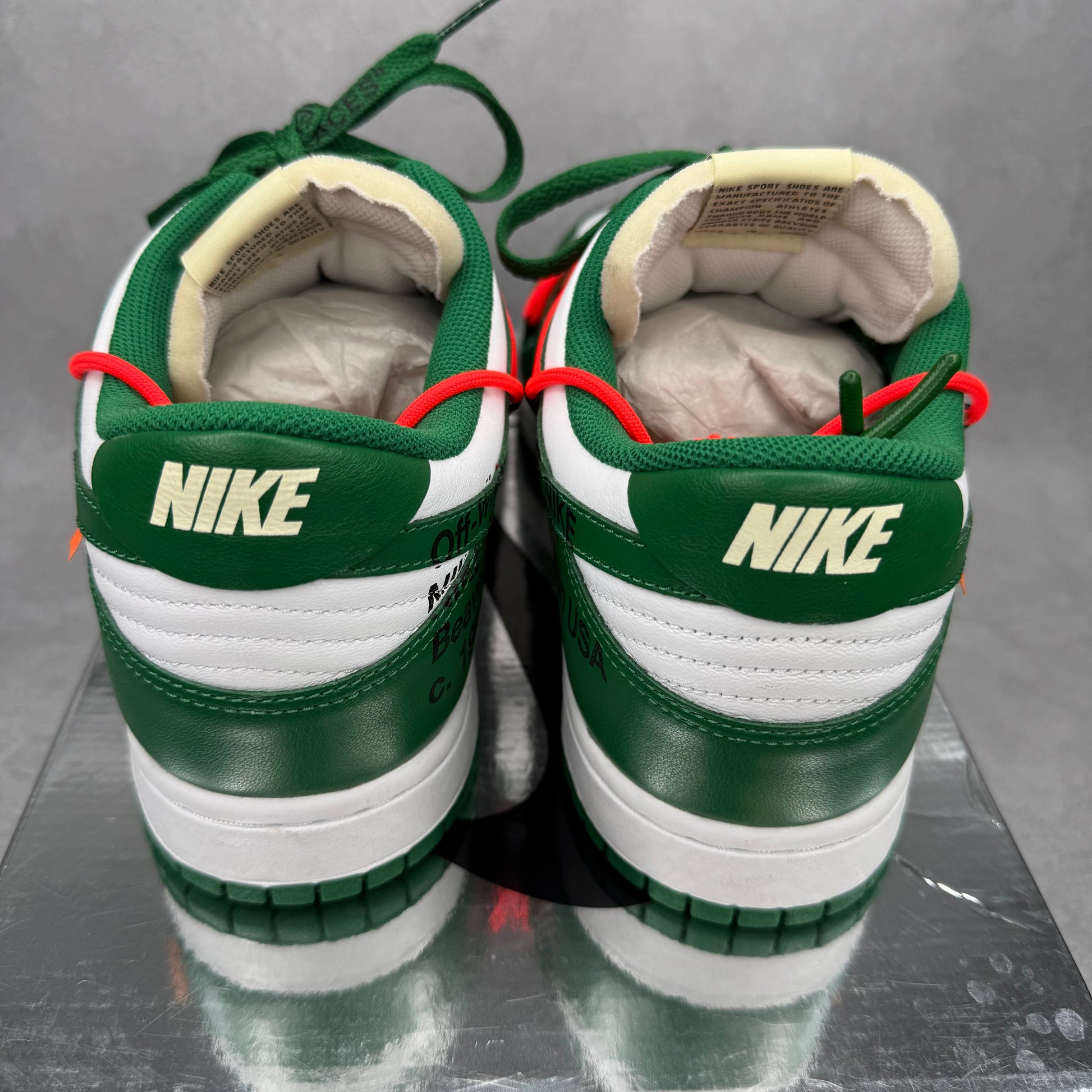 Nike Dunk Low Off-White Pine Green VNDS *pre-owned* SIZE 13