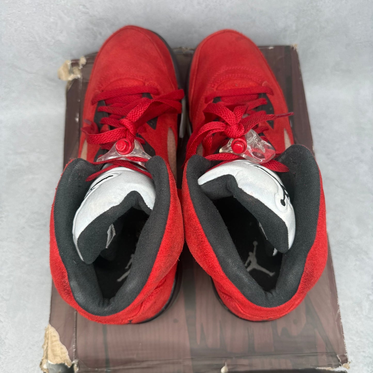 Jordan 5 Retro Raging Bull Red (2021) *pre - owned* SIZE 12 - Kicks Collective PA - Jordan - DD0587-600 - Men's Shoes - 12M/13.5W - Pre - Owned - Original Box (Damaged)