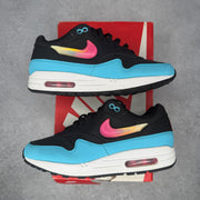 Nike Air Max 1 Jelly Swoosh Black Fuchsia Blue Fury *pre-owned* SIZE 8