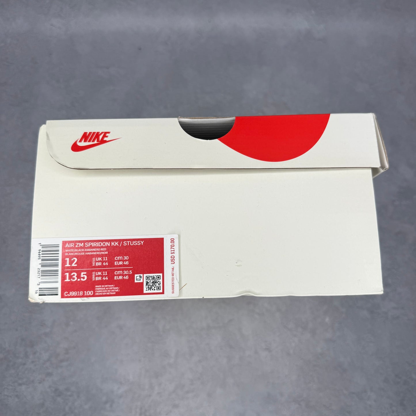 Nike Air Kukini Spiridon Cage 2 Stussy White *pre-owned* SIZE 12