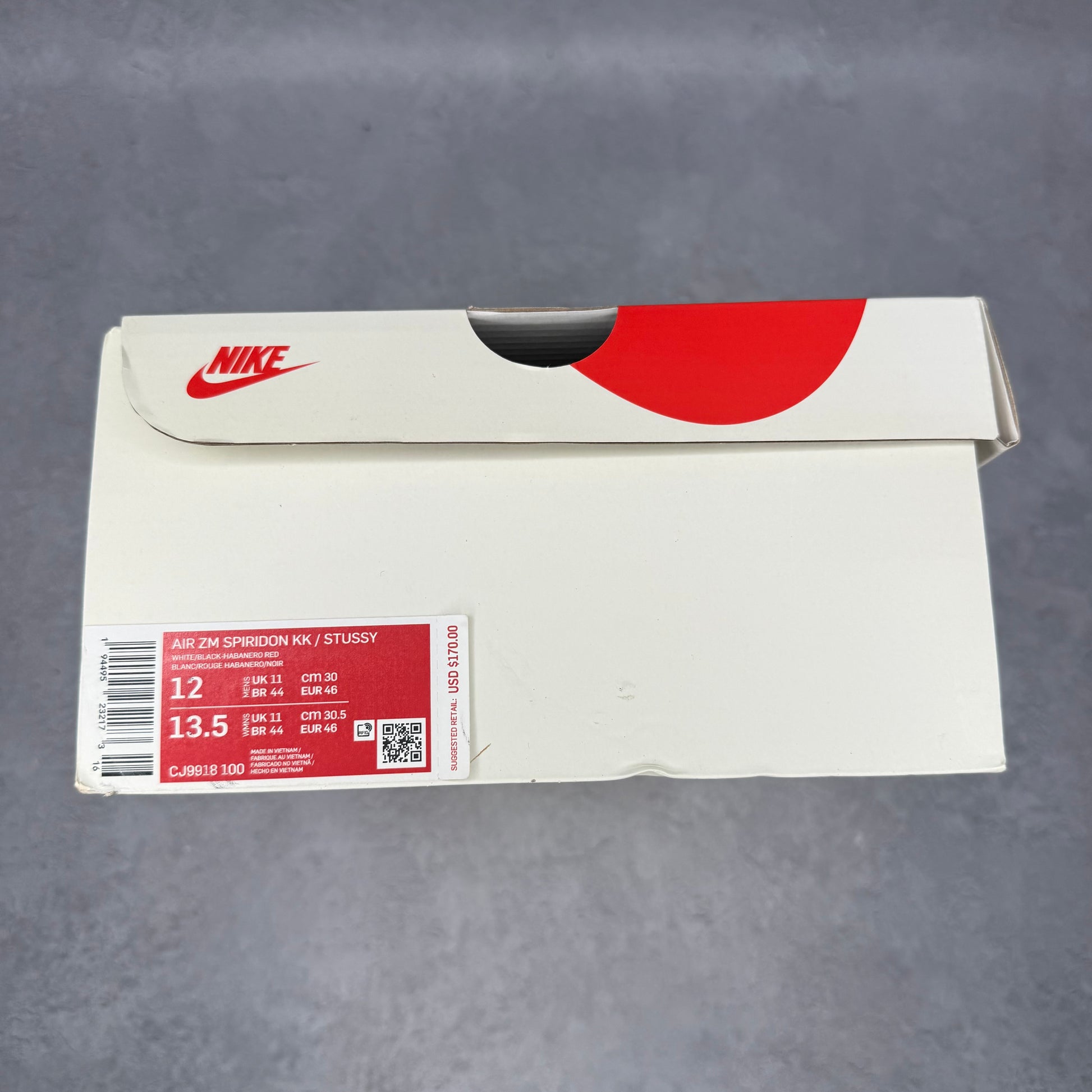 Nike Air Kukini Spiridon Cage 2 Stussy White *pre-owned* SIZE 12