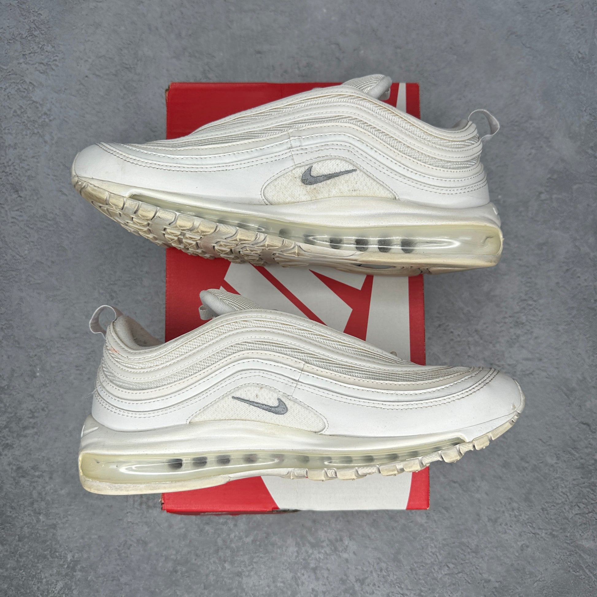 Nike Air Max 97 Triple White Wolf Grey *pre-owned* SIZE 10.5