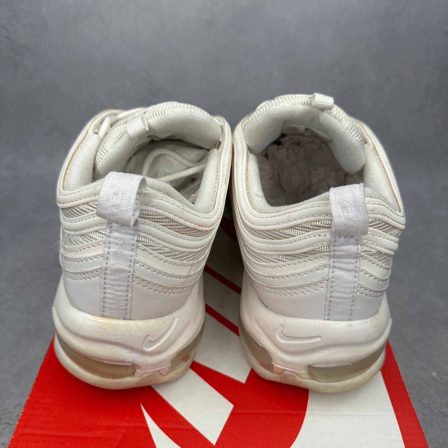 Nike Air Max 97 Triple White Wolf Grey *pre-owned* SIZE 10.5