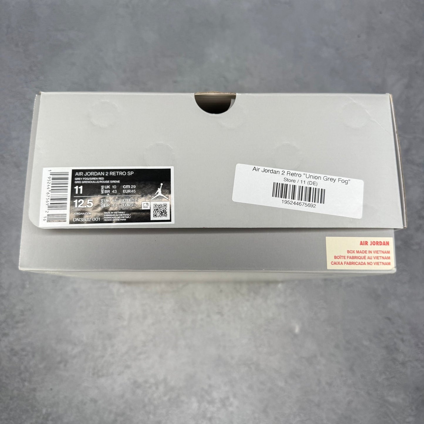 Jordan 2 Retro SP Union Grey Fog *pre - owned* SIZE 11 - Kicks Collective PA - Jordan - DN3802-001 - Men's Shoes - 11M/12.5W - Pre - Owned
