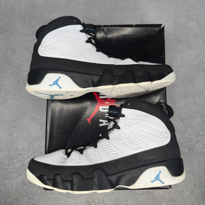 Jordan 9 Retro University Blue pre-owned size 10.5 - Kicks Collective PA - Jordan - CT8019-140 - Men's Shoes - 10.5M/12W - Pre-Owned
