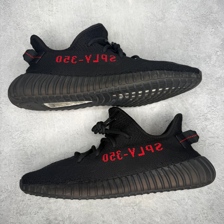 adidas Yeezy Boost 350 V2 Black Red *pre-owned* SIZE 11.5