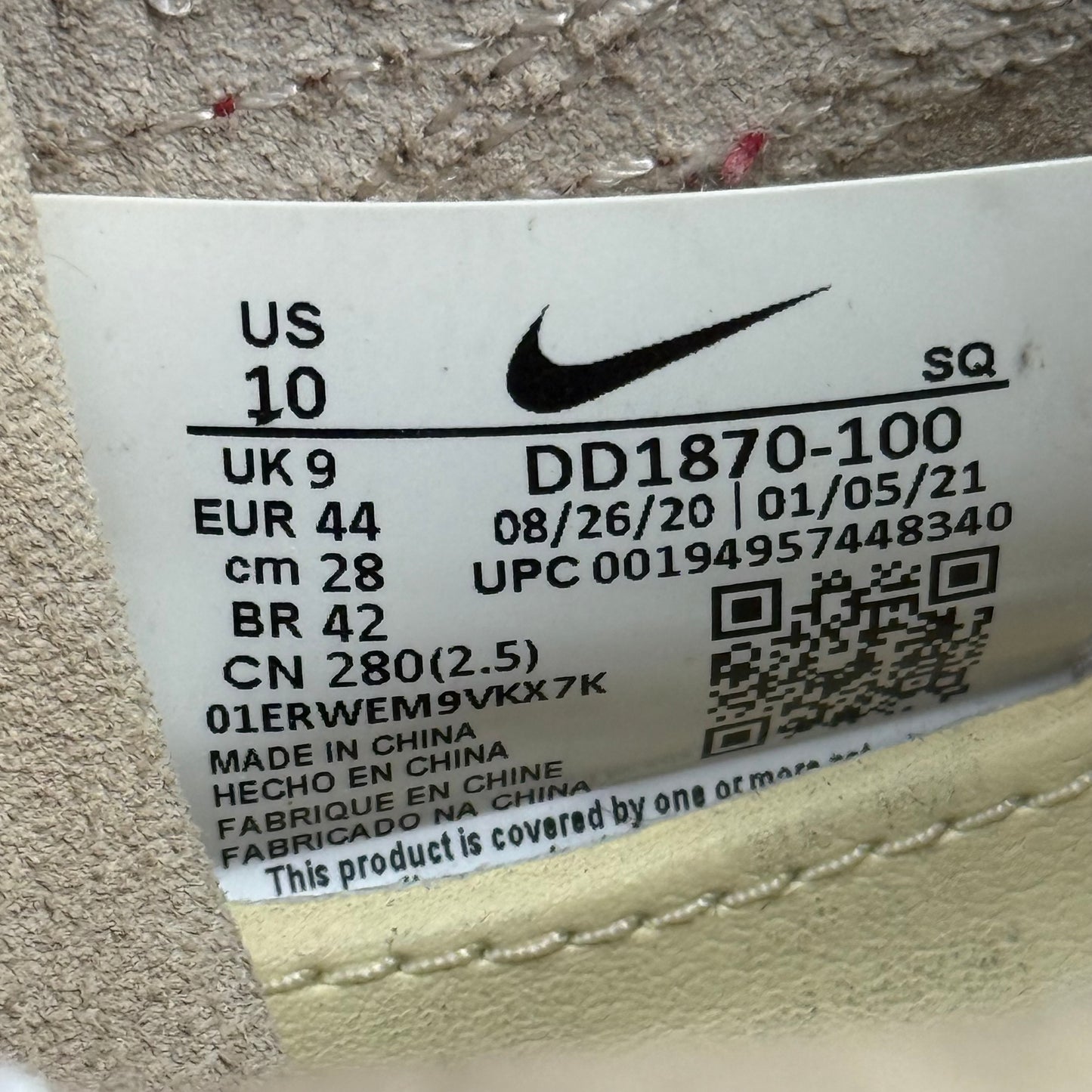 Nike Air Max 1 CLOT Kiss of Death (2021) *pre-owned* SIZE 10