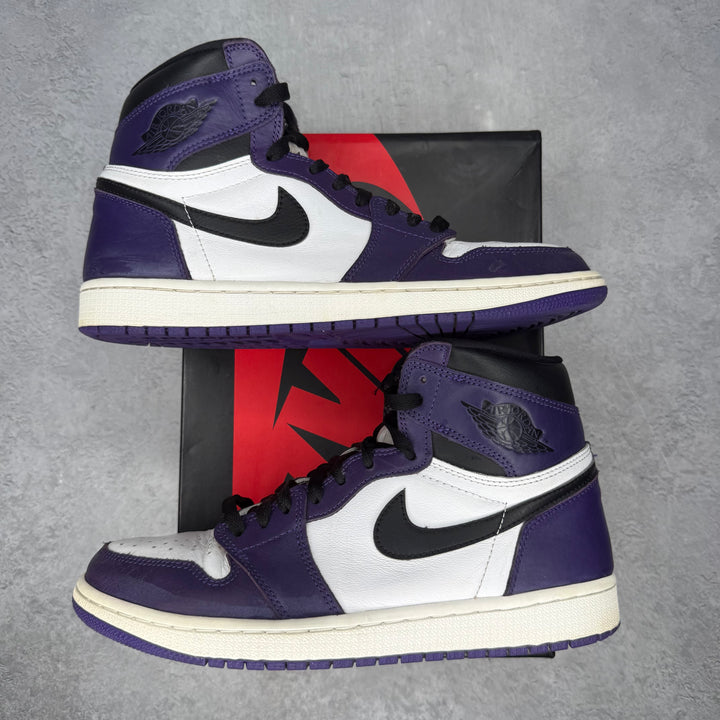 Jordan 1 Retro High Court Purple White *pre-owned* SIZE 9.5