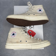 Converse Chuck Taylor All Star 70 Hi Comme des Garcons PLAY White *pre-owned* SIZE 10