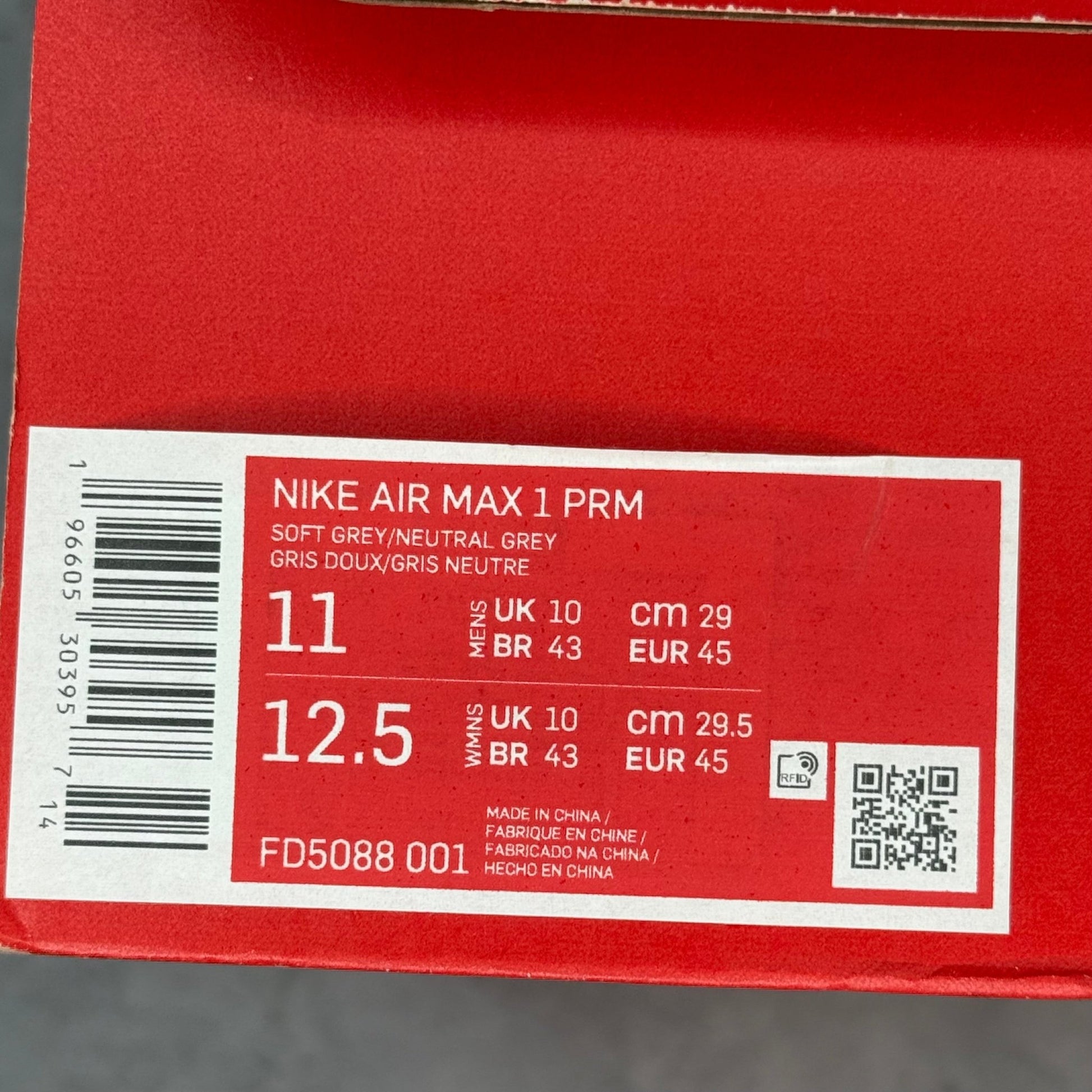 Nike Air Max 1 Crepe Soft Grey *pre - owned* SIZE 11 - Kicks Collective PA - Nike - FD5088 - 001 - Men's Shoes - 11M/12.5W - Pre - Owned