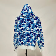 BAPE ABC Camo Pullover Hoodie Blue *pre-owned* SIZE L (shrunken, fits XS) - Kicks Collective PA - BAPE - BAPE-9T9ABH9G - Apparel - XS - Pre-Owned - No Box