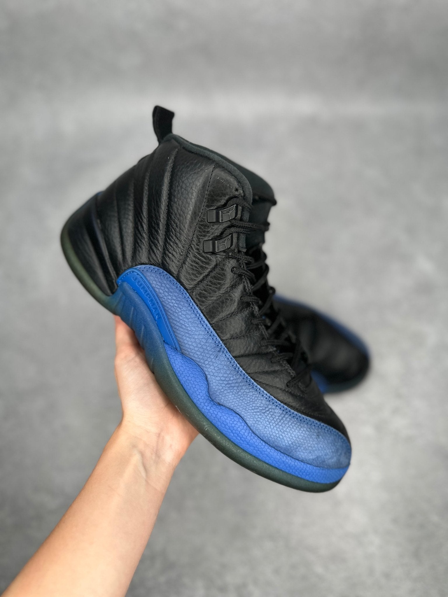 Jordan 12 Retro Black Game Royal *pre - owned* SIZE 10 - Kicks Collective PA - Jordan - 130690 - 014 - Men's Shoes - 10M/11.5W - Pre - Owned