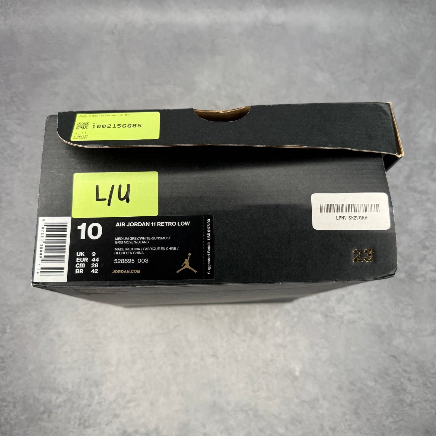 Jordan 11 Retro Low Cool Grey *pre - owned* SIZE 10 - Kicks Collective PA - Jordan - 528895-003 - Men's Shoes - 10M/11.5W - Pre - Owned - Original Box (Damaged)