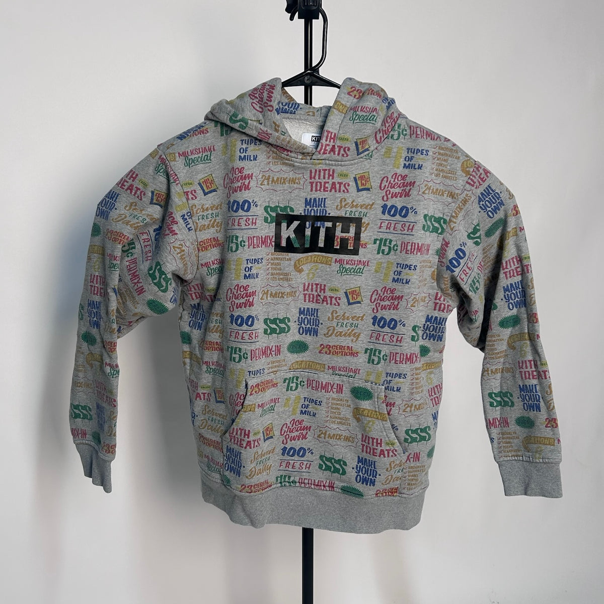 Kith Treats Circular Hoodie Grey pre-owned size Large